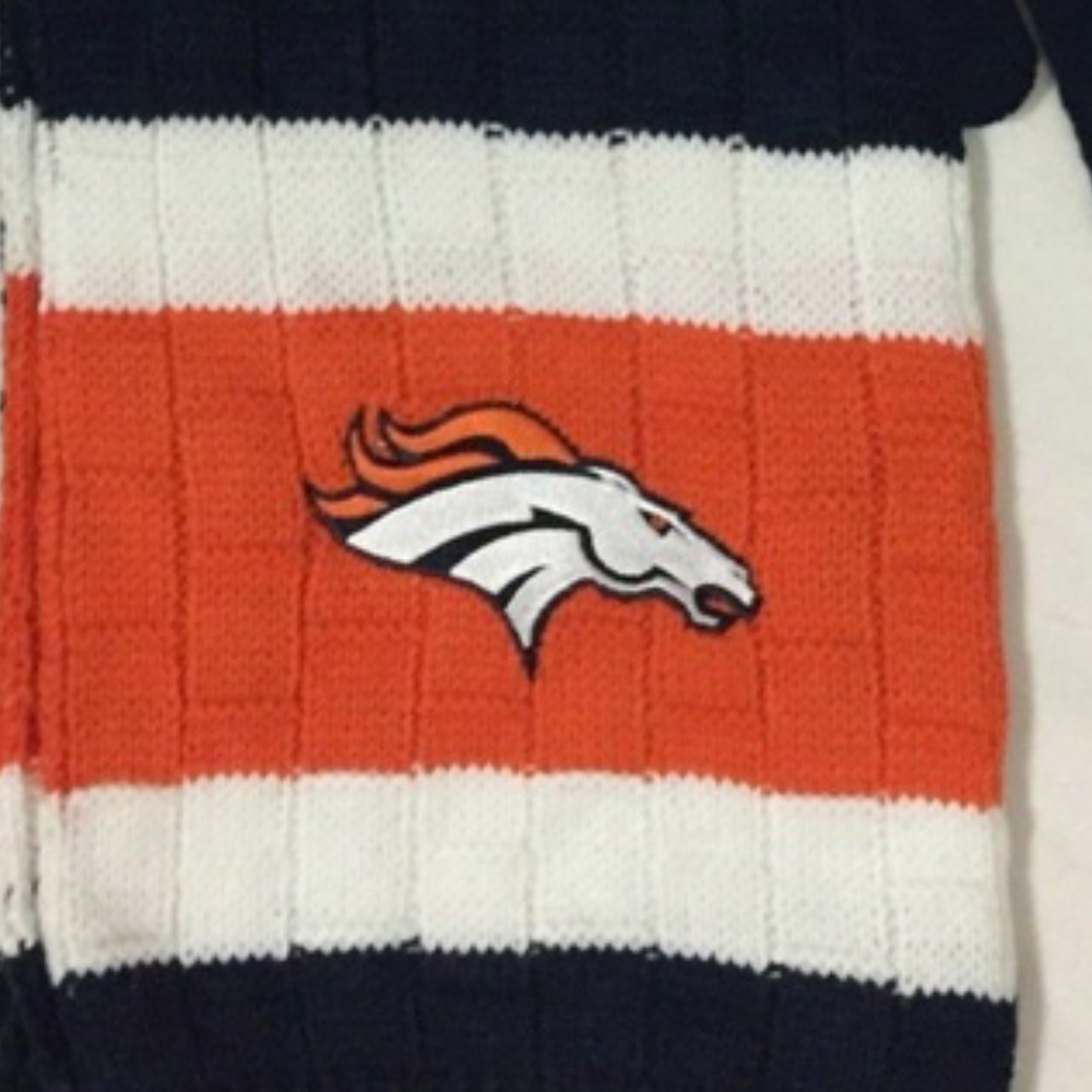 NFL Bundle 3 pcs Denver BRONCOS Knit Scarf & Gloves Set + Lanyard Key Holder NEW - Picture 6 of 7